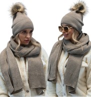 Čiapka + šál, dlhá, 2 metre, teplý dámsky zimný set, poľský výrobca Čiapka + šál, dlhá, 2 metre, teplý dámsky zimný set, poľský výrobca