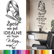 Samolepka na stenu Grafika do Salonu KADERNICKÝ SALÓN ŽENA Vlasy 44x122 Samolepka na stenu Grafika do Salonu KADERNICKÝ SALÓN ŽENA Vlasy 44x122