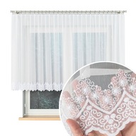 Vyšívaný záves s ornamentálnym lesklým vzorom v spodnej časti, 120 cm na meter Vyšívaný záves s ornamentálnym lesklým vzorom v spodnej časti, 120 cm na meter