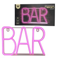 NEON LED nápis BAR dekoračný 3xAA / USB záves