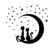 Nálepky na stenu s mačiatkami Moon Nálepky na stenu s mačiatkami Moon