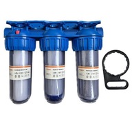 Trojitý vodný filter / puzdro 3 x 10 - 1"! Penový, uhlíkový, UDF filter! Trojitý vodný filter / puzdro 3 x 10 - 1"! Penový, uhlíkový, UDF filter!