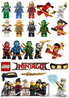 Cukrová oblátka na tortu LEGO NINJAGO Postavičky A4 Cukrová oblátka na tortu LEGO NINJAGO Postavičky A4