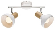 Nástenné stropné svietidlo biely pásik + drevo 2x40W
