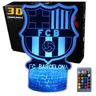 3D LED nočná lampa USB + diaľkové ovládanie FC Barcelona