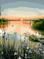 Maľba podľa čísel, obraz 40x50cm, jazerná krajina