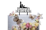 Čierny tortový tort Meno Wedding Wedding TŚC-45 Čierny tortový tort Meno Wedding Wedding TŚC-45