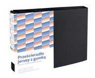 JERSEY LIST ČIERNA S ZMAZANÍM 160X200 MATNÁ HUSTÁ A HRUBÁ BAVLNA