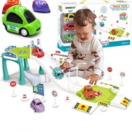 WOOPIE Track Parkovacia garáž Súprava áut Dopravné značky čerpacej stanice + 3 WOOPIE Track Parkovacia garáž Súprava áut Dopravné značky čerpacej stanice + 3