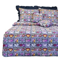 Obliečky z kôry 160x200 2 x 70/80 Hearts Boards Roses Bark Poland