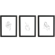 Sada 3 plagátov Family Love Love LINEART A3