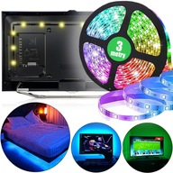 RGB LED PÚH USB S DIAĽKOVÝM NASTAVENÍM PODSVIETENIA TV 3M JAS FARBY 3m RGB LED PÚH USB S DIAĽKOVÝM NASTAVENÍM PODSVIETENIA TV 3M JAS FARBY 3m