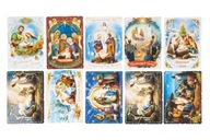 10x Vianočná pohľadnica B6 s náboženským motívom a trblietkami