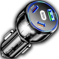 NABÍJAČKA DO AUTO 2x USB C PD 30W USB QC 3.0 LED RÝCHLA PRE TELEFÓN 90W NABÍJAČKA DO AUTO 2x USB C PD 30W USB QC 3.0 LED RÝCHLA PRE TELEFÓN 90W
