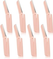 Žiletkový zastrihávač, nôž na úpravu obočia, ružový, 8 ks
