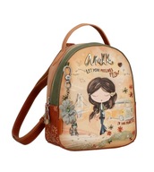 ANEKKE mini batoh, štýlový dámsky batoh 38805-188 Peace & Love-Camel