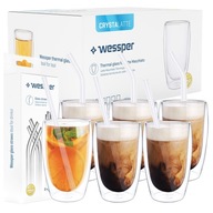6x TERMÁLNE POHÁRE NA KÁVU 450ML + SKLENÉ TRUBICE 6x TERMÁLNE POHÁRE NA KÁVU 450ML + SKLENÉ TRUBICE