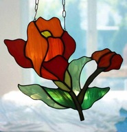 Vitrážový kvet s darčekom ku Dňu matiek, babičkin pomaranč