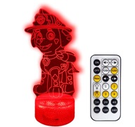 NOČNÁ LAMPA PAW PATROL MARSHALL 3D LED + DIAĽKOVÉ NOČNÁ LAMPA PAW PATROL MARSHALL 3D LED + DIAĽKOVÉ