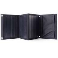 Turistická solárna nabíjačka 22W 2xUSB, skladacia, čierna