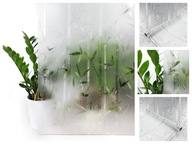 Statická okenná fólia Bambusové 3D vitrážové okno