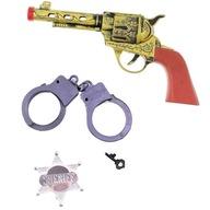 COWBOY SET REVOLVER odznak putá šerif divoký západ western