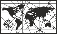 Prelamovaná maľba nástenná dekorácia 3d 39x65 Mapa