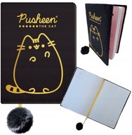 Plyšový diár s brmbolcom A5 96k Pusheen Black Notebook Soft