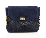 KOŽENÁ TAŠKA, semiš, messenger bag V290, námornícka modrá KOŽENÁ TAŠKA, semiš, messenger bag V290, námornícka modrá