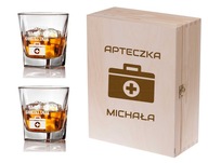 2 x Poháre na whisky + krabička na alkohol s GRAVÍNOM 2 x Poháre na whisky + krabička na alkohol s GRAVÍNOM