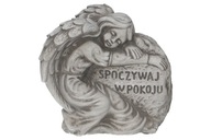 Ozdobná figúrka z cementového náhrobku Anjelské srdce, 14 cm, s nápisom