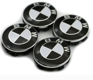 BMW BLACK Stredové krytky 56mm SET ALU BMW BLACK Stredové krytky 56mm SET ALU