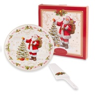 Stojan na tortu Porcelánový tanier so špachtľou Marco Polo 32 cm vianočný Stojan na tortu Porcelánový tanier so špachtľou Marco Polo 32 cm vianočný