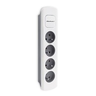 Qoltec Power strip / 4 zásuvky / 1,8m / Biela a šedá Qoltec Power strip / 4 zásuvky / 1,8m / Biela a šedá