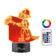 3D LED nočná lampa Chlapec Hasič Darček Meno 3D LED nočná lampa Chlapec Hasič Darček Meno