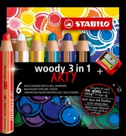 Pastelky Stabilo Woody 3v1 Arty 6ks + strúhadlo