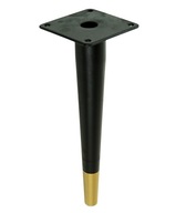 Oceľová noha 23 cm kužeľ, matná čierna + mosadz Oceľová noha 23 cm kužeľ, matná čierna + mosadz