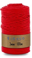 Spletená struna PRE MACRAME ČERVENÁ 100m 5mm Spletená struna PRE MACRAME ČERVENÁ 100m 5mm