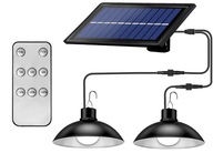 Solárna lampa luster 2x5W solárny panel + diaľkové ovládanie 2v1