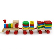 Vláčik s vagónikmi, drevené puzzle, triedič, Montessori Kinderlly kocky Vláčik s vagónikmi, drevené puzzle, triedič, Montessori Kinderlly kocky