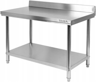 Pracovný stôl z nehrdzavejúcej ocele s policou 120x70