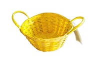 Žltý prútený košík 15 x 6,5 cm