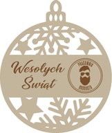 Firemná DREVENÁ vianočná guľa s logom, 10 ks. Firemná DREVENÁ vianočná guľa s logom, 10 ks.