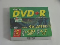 Disky DVD-R s kapacitou 4,7 GB. 5-balený zapisovateľný disk, tenký box