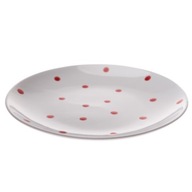 Jedálenský tanier plytký 26 cm biele bodkované okrúhle Jedálenský tanier plytký 26 cm biele bodkované okrúhle