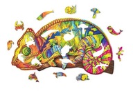 Drevené puzzle Farebný chameleón pre deti 14+ Drevené puzzle Farebný chameleón pre deti 14+