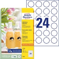 Avery odnímateľné štítky na fľaše A4 10 listov 40,8 x 40,3 Avery odnímateľné štítky na fľaše A4 10 listov 40,8 x 40,3