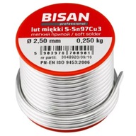 Mäkká spájkovačka S-Sn97Cu3 2,5mm 250g Bisan Mäkká spájkovačka S-Sn97Cu3 2,5mm 250g Bisan
