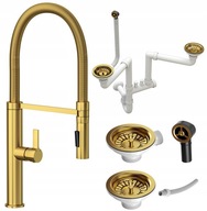 PLNOZLATÁ KUCHYŇSKÁ batéria + ZLATÝ SIPHON PLNOZLATÁ KUCHYŇSKÁ batéria + ZLATÝ SIPHON