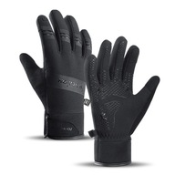 Zateplené rukavice na športový telefón (veľkosť M) - čierne